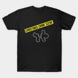 Christmas gingerbread man crime scene T-Shirt